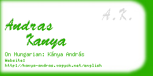 andras kanya business card